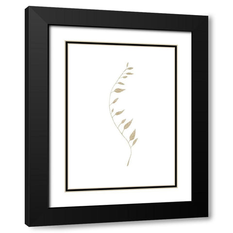 Brown Leaf Black Modern Wood Framed Art Print with Double Matting by Artographie Studio