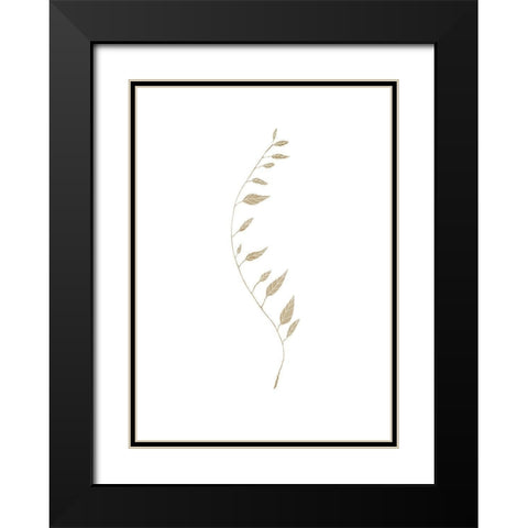 Brown Leaf Black Modern Wood Framed Art Print with Double Matting by Artographie Studio