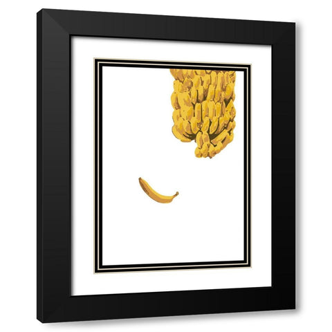 Bananas Black Modern Wood Framed Art Print with Double Matting by Artographie Studio