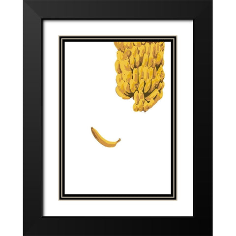 Bananas Black Modern Wood Framed Art Print with Double Matting by Artographie Studio