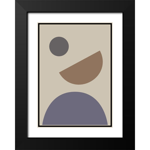 Geometrical Shapes Black Modern Wood Framed Art Print with Double Matting by Artographie Studio