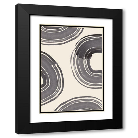 Rings of Life Black Modern Wood Framed Art Print with Double Matting by Artographie Studio
