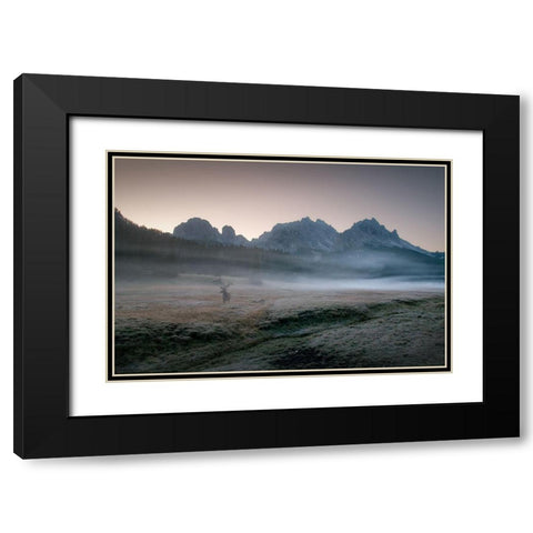 Misty Morning Black Modern Wood Framed Art Print with Double Matting by Cia, Inigo