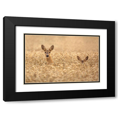 Mother with child Black Modern Wood Framed Art Print with Double Matting by Wallberg, Allan