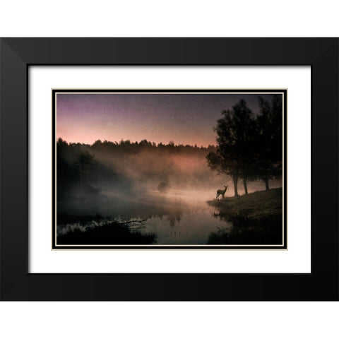 Steamy water Black Modern Wood Framed Art Print with Double Matting by Schuurmans, Wim