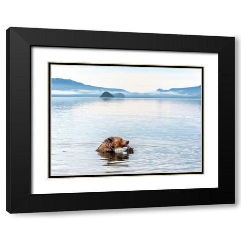 Kurile Lake Black Modern Wood Framed Art Print with Double Matting by DAmico, Giuseppe