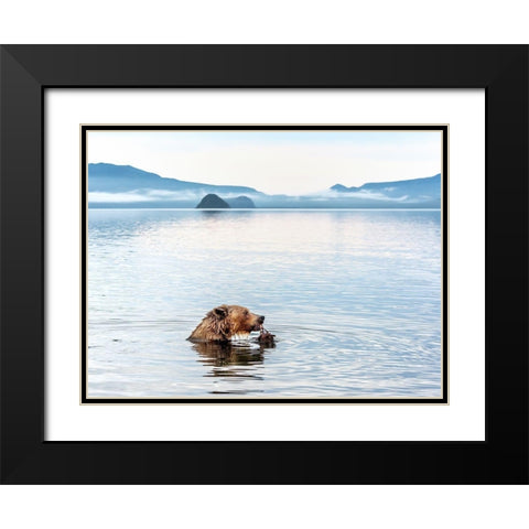 Kurile Lake Black Modern Wood Framed Art Print with Double Matting by DAmico, Giuseppe