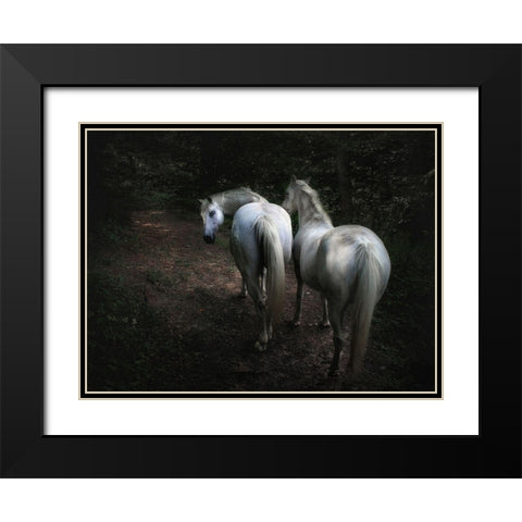 Come Black Modern Wood Framed Art Print with Double Matting by Droste, Holger