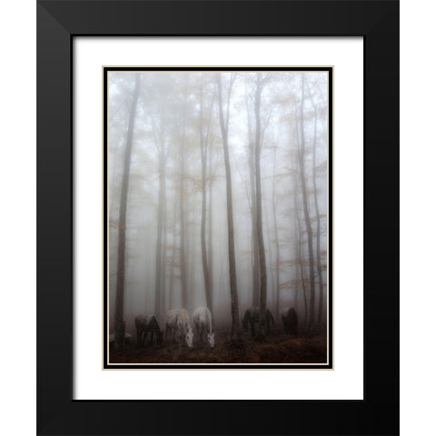 Fog Black Modern Wood Framed Art Print with Double Matting by Martini, Francesco