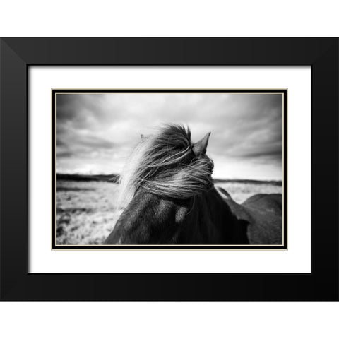 Iceland Black Modern Wood Framed Art Print with Double Matting by Liesbeth
