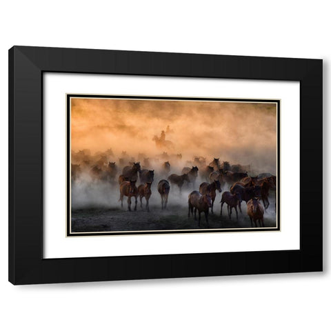 Heat to Cold Black Modern Wood Framed Art Print with Double Matting by Aumitcanan