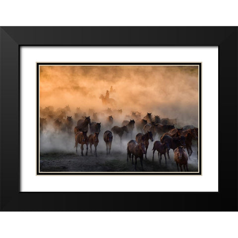 Heat to Cold Black Modern Wood Framed Art Print with Double Matting by Aumitcanan