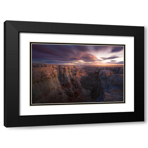 Above and Beyond Black Modern Wood Framed Art Print with Double Matting by Moore, Chris