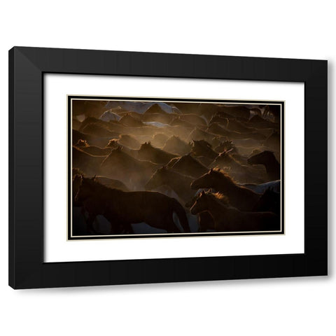 The Herd Black Modern Wood Framed Art Print with Double Matting by Sahin, Ramiz