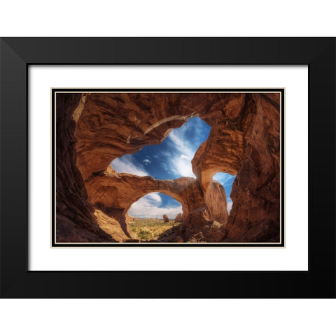 Double arch Black Modern Wood Framed Art Print with Double Matting by Pablo, Juan de