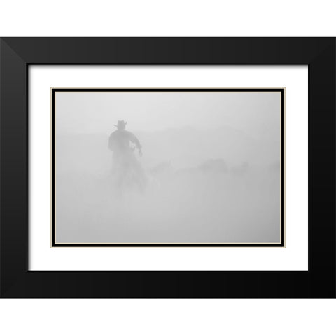 Cowboy Black Modern Wood Framed Art Print with Double Matting by Uzumcu, Suleyman