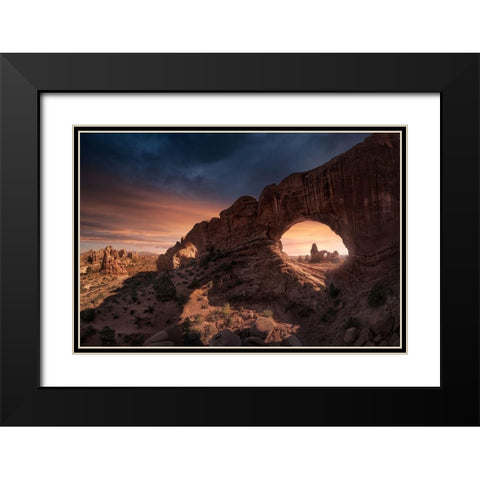 Windows Black Modern Wood Framed Art Print with Double Matting by Turienzo, Carlos F
