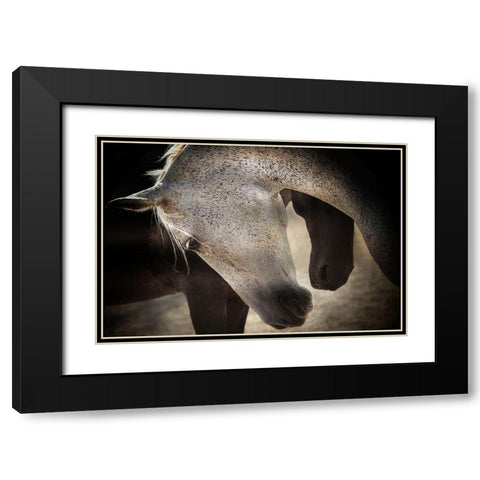 Tenderness Black Modern Wood Framed Art Print with Double Matting by Lia, Adela