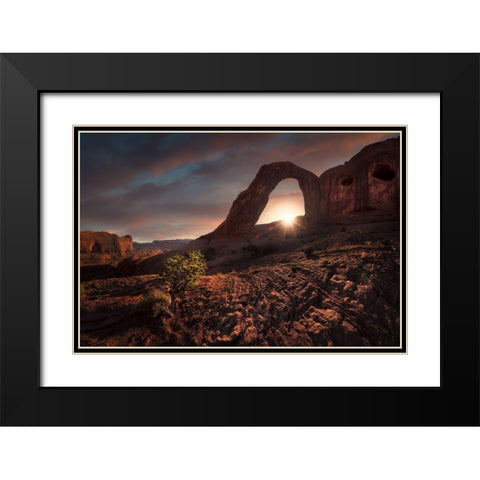 The Hidden Face Black Modern Wood Framed Art Print with Double Matting by Turienzo, Carlos F