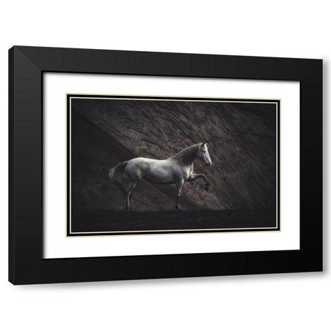 Solitaire Black Modern Wood Framed Art Print with Double Matting by Willers, Heike