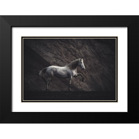 Solitaire Black Modern Wood Framed Art Print with Double Matting by Willers, Heike