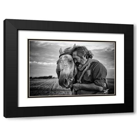 Shared Sorrow Black Modern Wood Framed Art Print with Double Matting by Mete, Gilcan