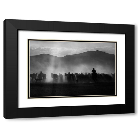Cowboy Black Modern Wood Framed Art Print with Double Matting by Basa, Emine