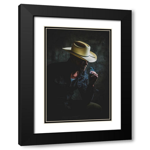 Smoke as Hell Black Modern Wood Framed Art Print with Double Matting by Gno