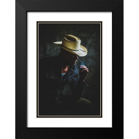 Smoke as Hell Black Modern Wood Framed Art Print with Double Matting by Gno