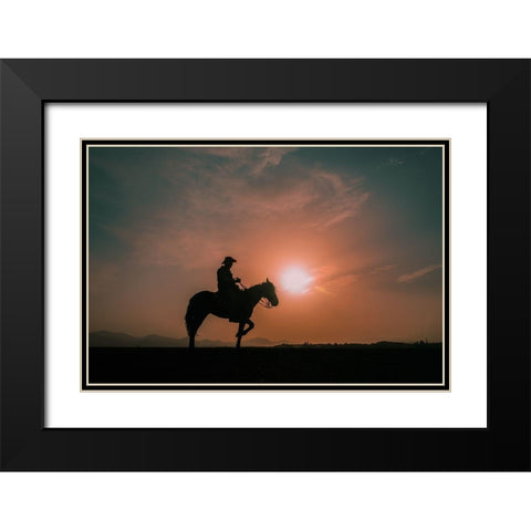 Waiting Black Modern Wood Framed Art Print with Double Matting by Tekdogan, Barkan