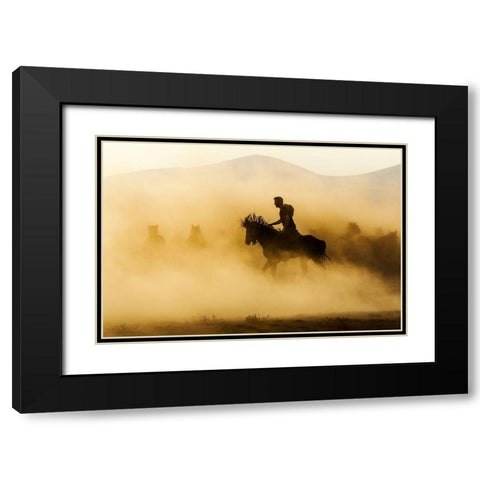 Outlaw Black Modern Wood Framed Art Print with Double Matting by Bagci, Emir
