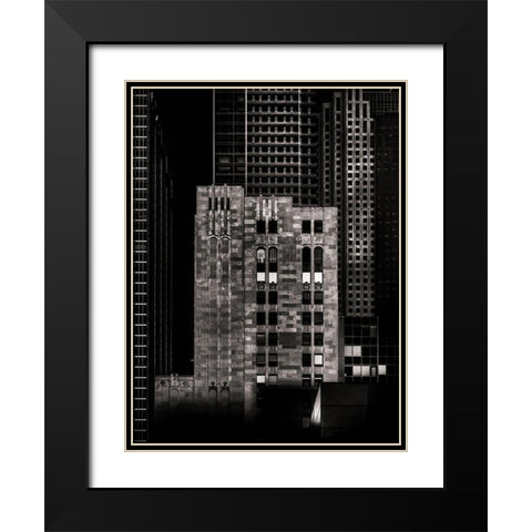Canada Permanent Trust Building Black Modern Wood Framed Art Print with Double Matting by Carson, Brian