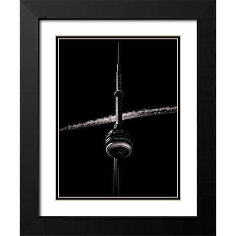 CN Tower Toronto No 4 Black Modern Wood Framed Art Print with Double Matting by Carson, Brian