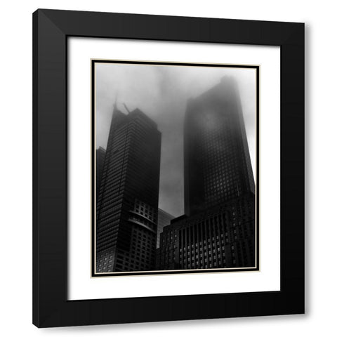 Downtown Toronto Fogfest No 2 Black Modern Wood Framed Art Print with Double Matting by Carson, Brian