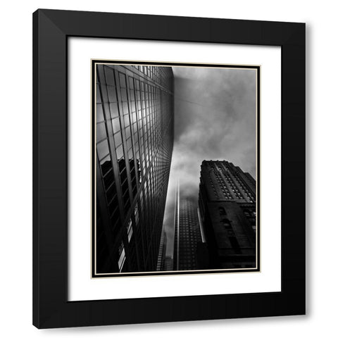Downtown Toronto Fogfest No 4 Black Modern Wood Framed Art Print with Double Matting by Carson, Brian