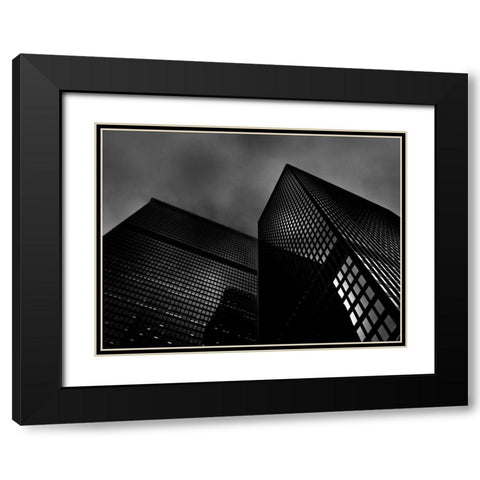 Downtown Toronto Fogfest No 14 Black Modern Wood Framed Art Print with Double Matting by Carson, Brian