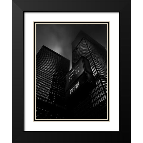 Downtown Toronto Fogfest No 16 Black Modern Wood Framed Art Print with Double Matting by Carson, Brian
