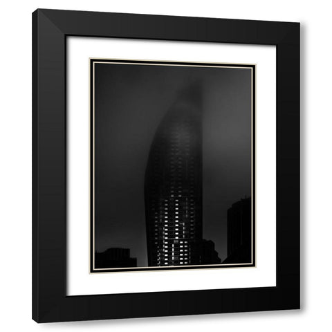 Downtown Toronto Fogfest No 19 Black Modern Wood Framed Art Print with Double Matting by Carson, Brian