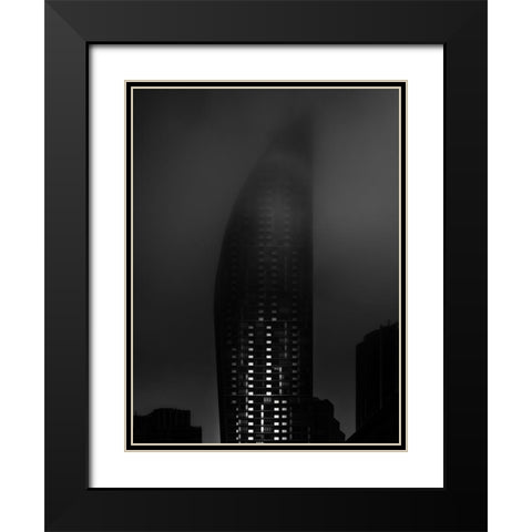 Downtown Toronto Fogfest No 19 Black Modern Wood Framed Art Print with Double Matting by Carson, Brian