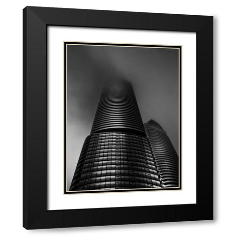 Downtown Toronto Fogfest No 21 Black Modern Wood Framed Art Print with Double Matting by Carson, Brian