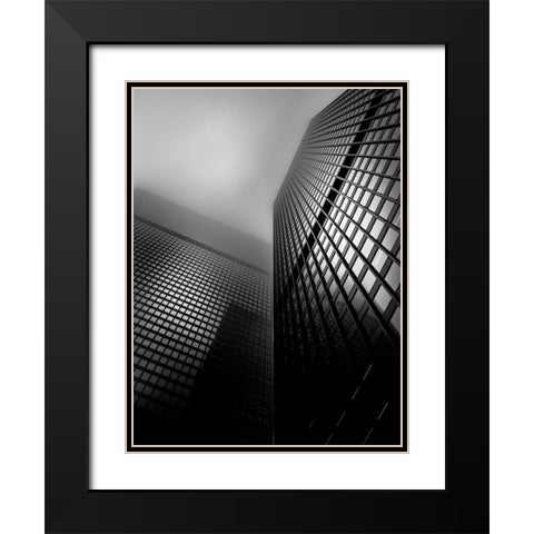 Downtown Toronto Fogfest No 27 Black Modern Wood Framed Art Print with Double Matting by Carson, Brian