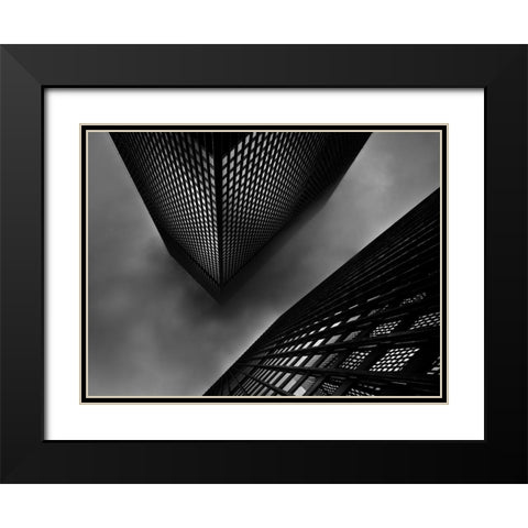 Downtown Toronto Fogfest No 29 Black Modern Wood Framed Art Print with Double Matting by Carson, Brian