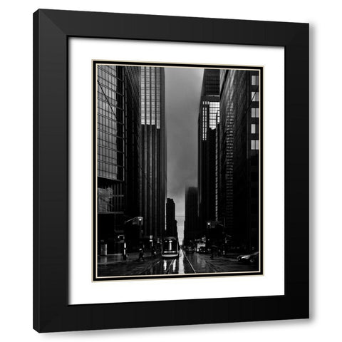 Downtown Toronto Fogfest No 32 Black Modern Wood Framed Art Print with Double Matting by Carson, Brian