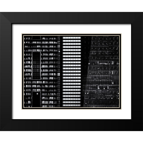 Geometry No 11 Black Modern Wood Framed Art Print with Double Matting by Carson, Brian