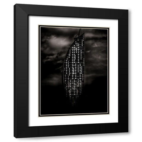 Downtown Tower Toronto Black Modern Wood Framed Art Print with Double Matting by Carson, Brian