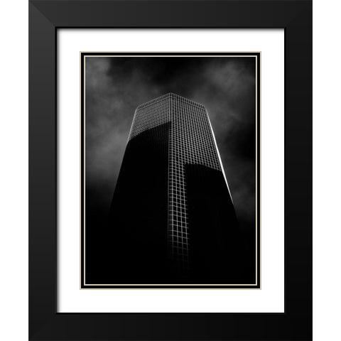 Queen Street Toronto No 1 Black Modern Wood Framed Art Print with Double Matting by Carson, Brian