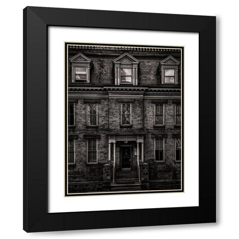 Simcoe Street Toronto Black Modern Wood Framed Art Print with Double Matting by Carson, Brian