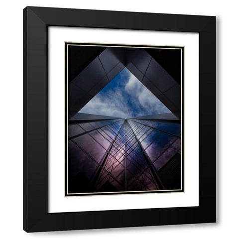 King Street Toronto No 102 Black Modern Wood Framed Art Print with Double Matting by Carson, Brian