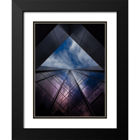 King Street Toronto No 102 Black Modern Wood Framed Art Print with Double Matting by Carson, Brian