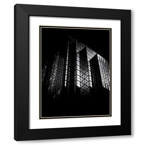 King Street Toronto No 121 Black Modern Wood Framed Art Print with Double Matting by Carson, Brian